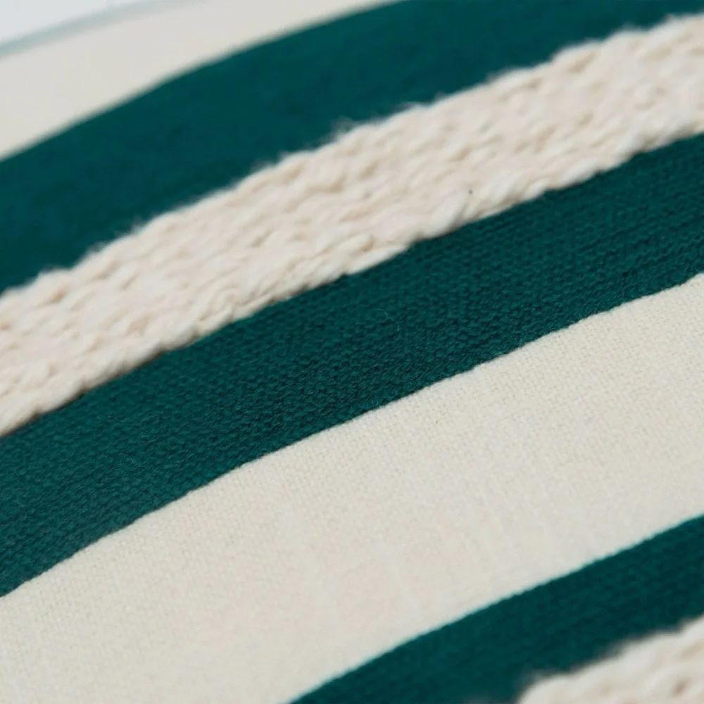 Rizzy Home Oversized Teal Striped Throw Pillow Cover Cotton Coastal Accent 20x20